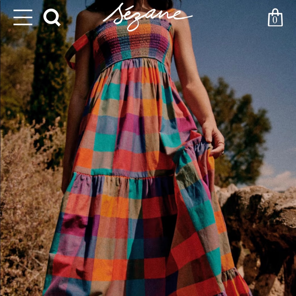 ISO Sezane Millie Dress Multicolour check print